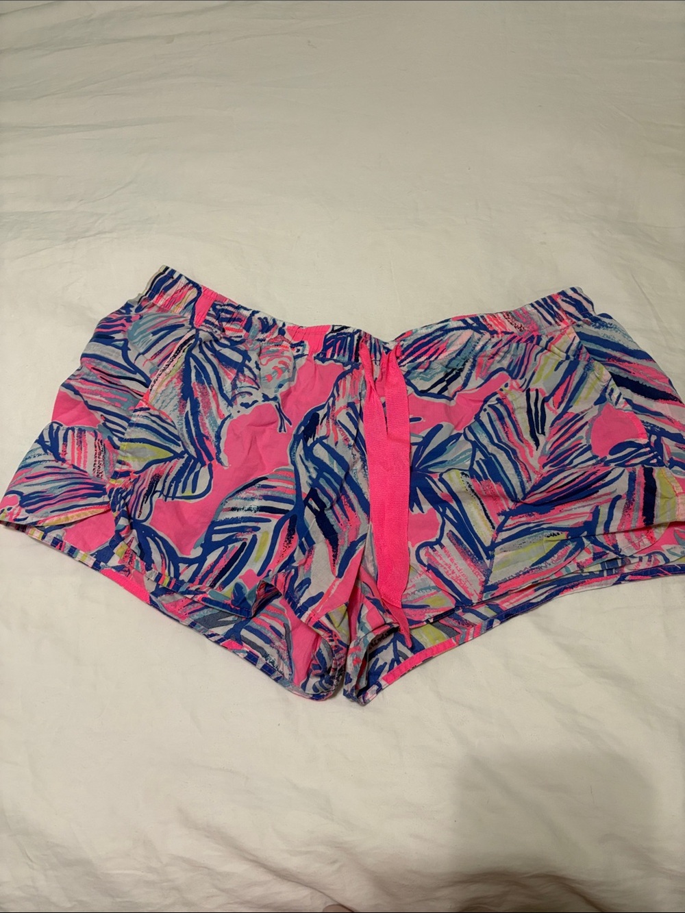 Lilly Pulitzer Neon Pink Tropical Print Lounge Shorts